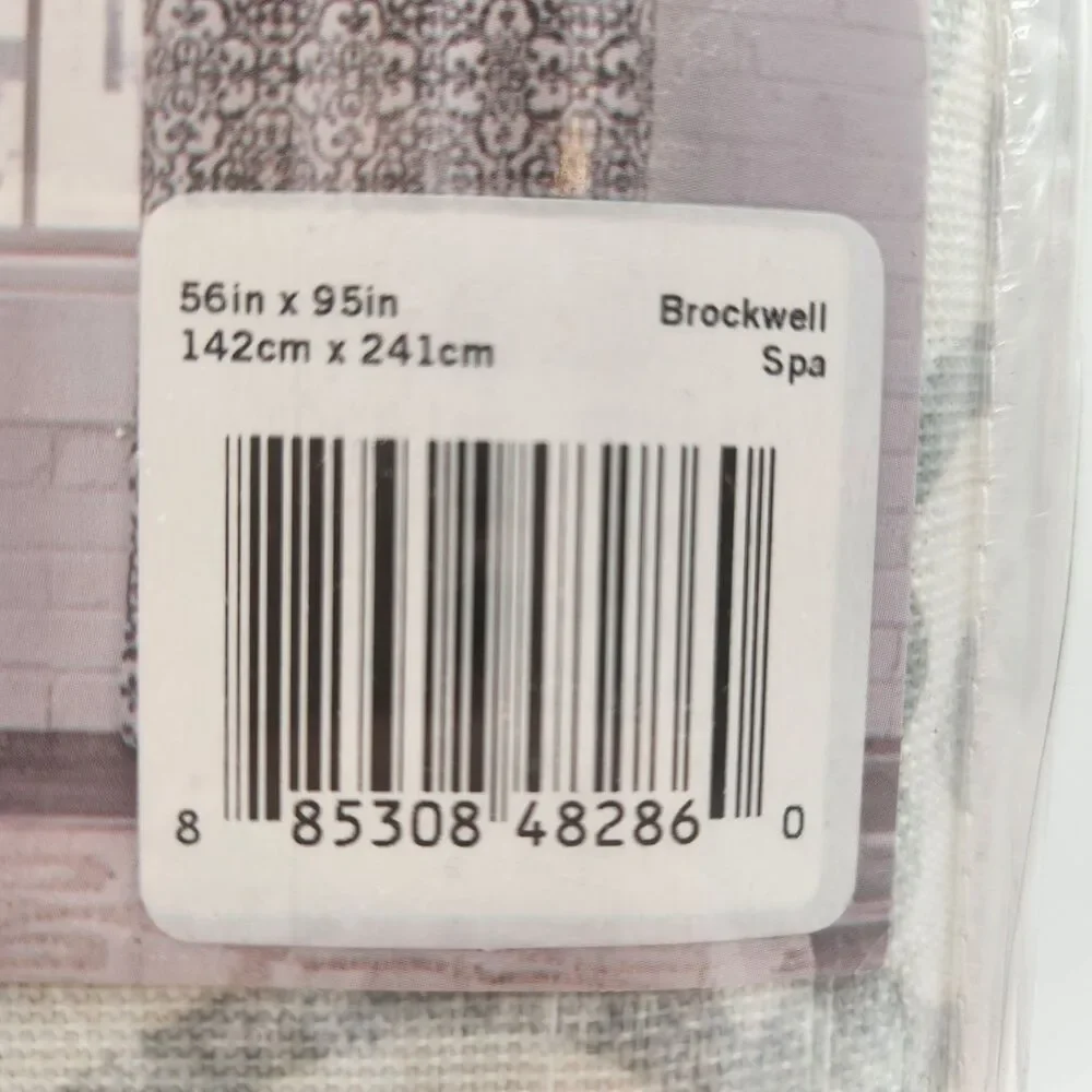 Pairs to Go Brockwell Spa Rod Pocket Curtain Two Panels Ivory Gray 56x95 New